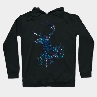 Star Pattern Christmas Deer With Snowflakes Hoodie